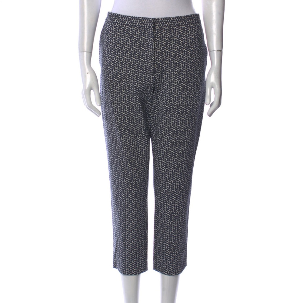 Tory Burch printed straight leg cropped pants